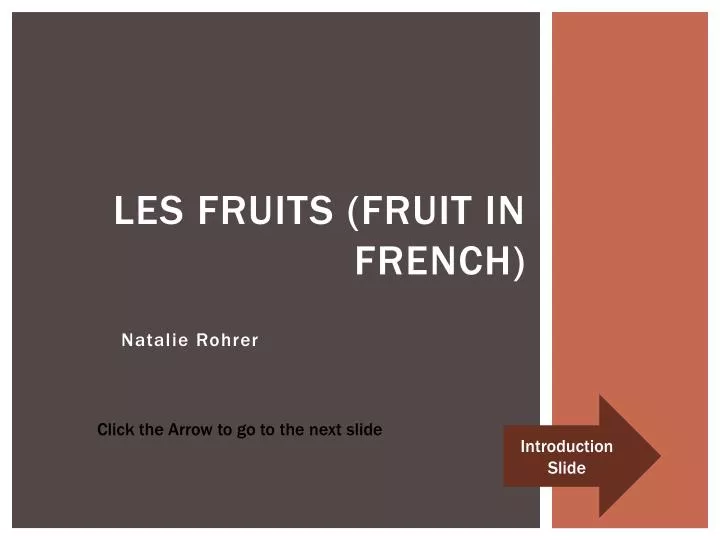 les fruits fruit in french