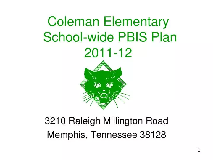 coleman elementary school wide pbis plan 2011 12
