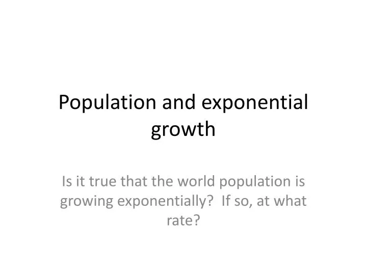 population and exponential growth