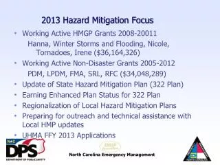 2013 Hazard Mitigation Focus
