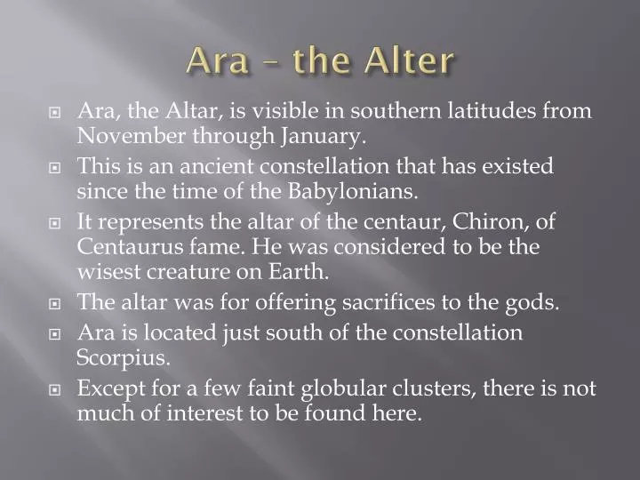 ara the alter