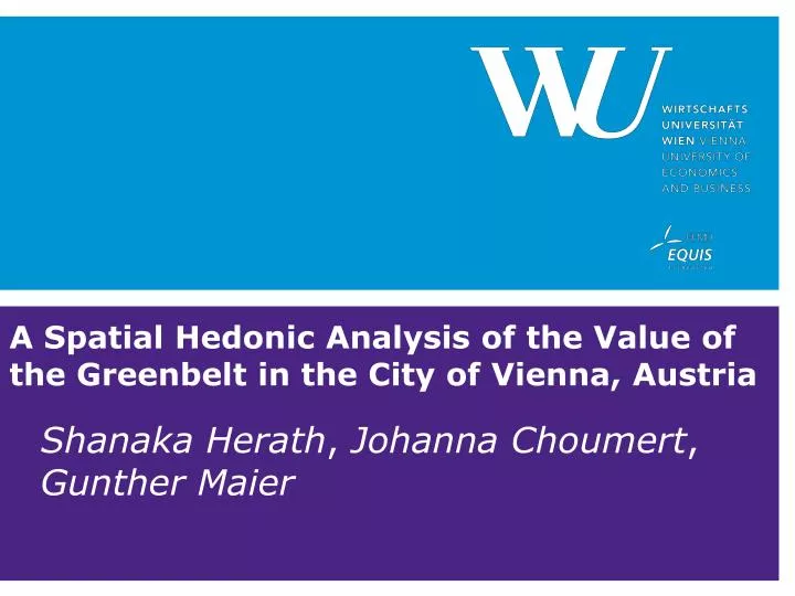 a spatial hedonic analysis of the value of the greenbelt in the city of vienna austria
