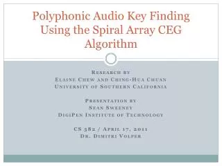 Polyphonic Audio Key Finding Using the Spiral Array CEG Algorithm