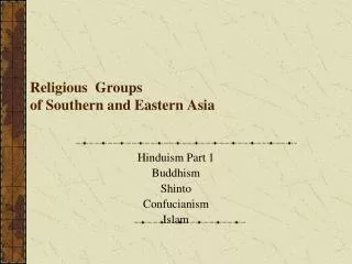 religious groups of southern and eastern asia