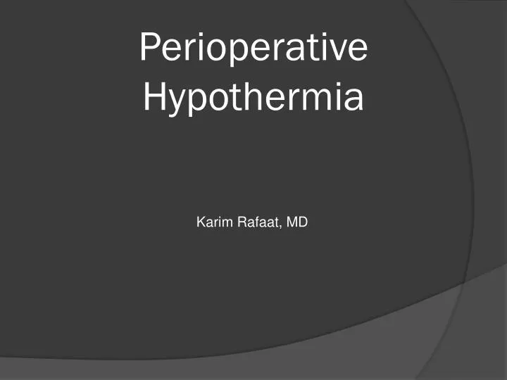 perioperative hypothermia