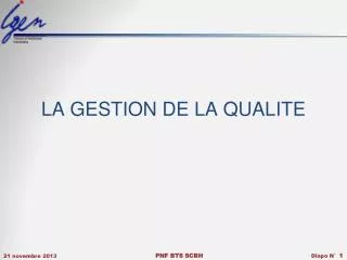 la gestion de la qualite