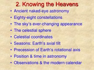 2. Knowing the Heavens