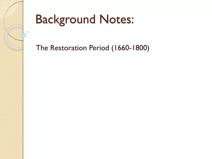 background notes