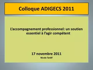 colloque adigecs 2011