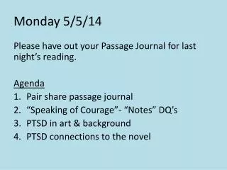 Monday 5/5/14