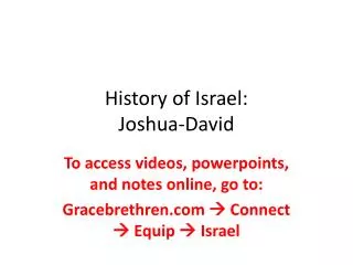 History of Israel: Joshua-David