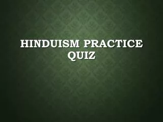 Hinduism Practice Quiz