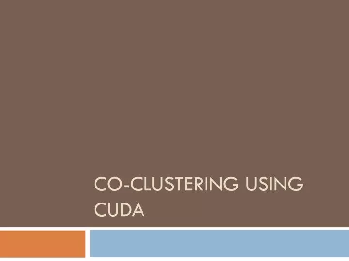 co clustering using cuda