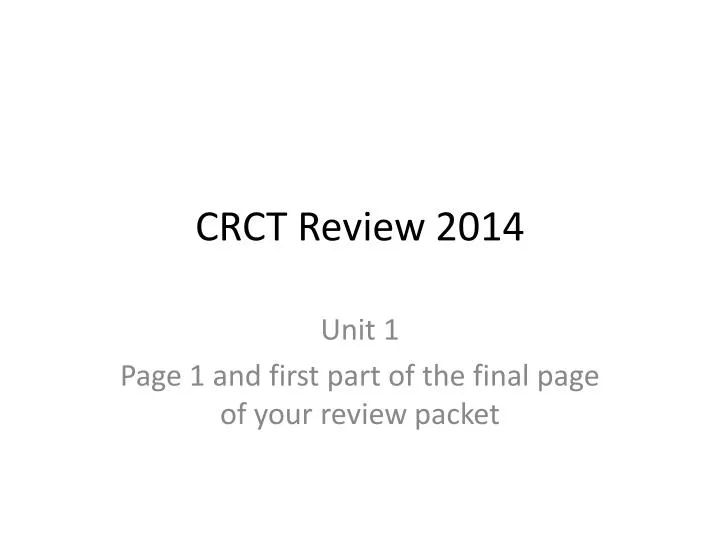 crct review 2014