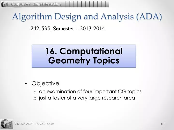 algorithm design and analysis ada
