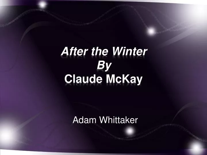 after the winter by claude mckay