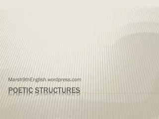 Poetic Structures