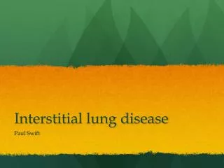 Interstitial lung disease