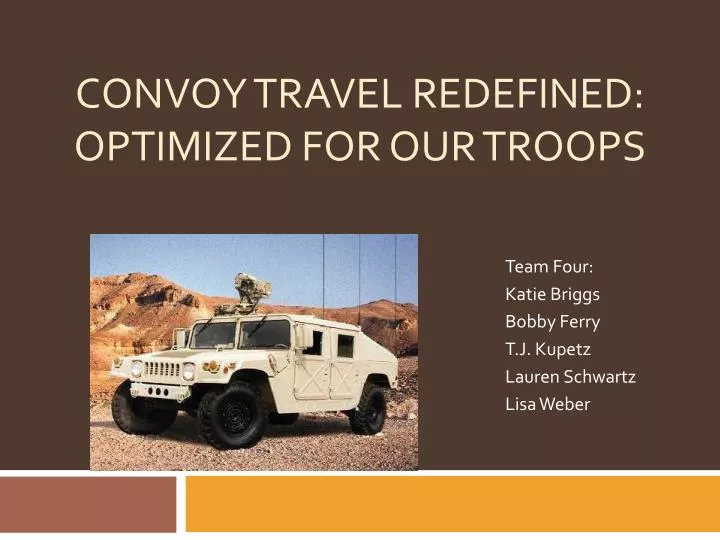 convoy travel redefined optimized for our troops