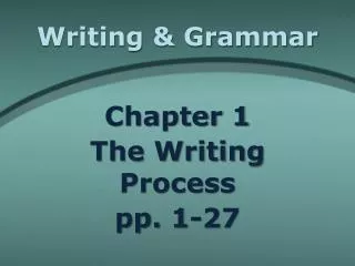 Writing &amp; Grammar