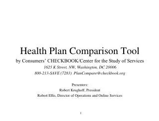 Health Plan Comparison Tool