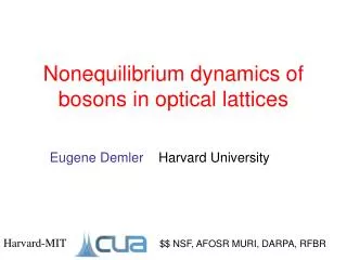 Nonequilibrium dynamics of bosons in optical lattices
