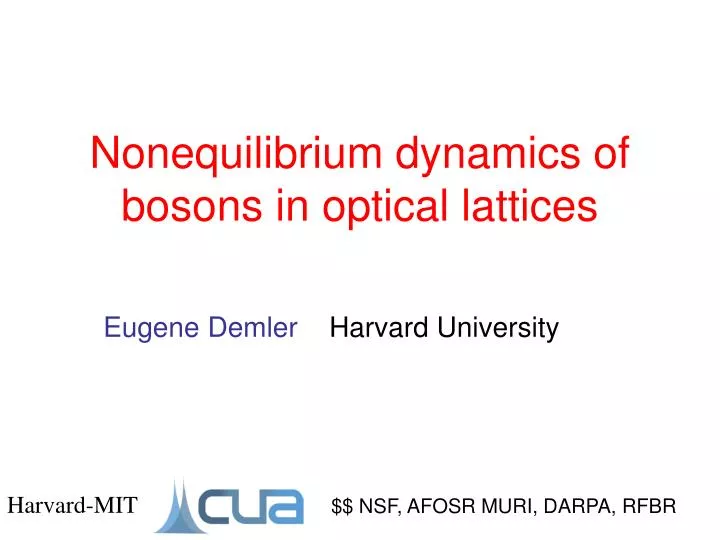 nonequilibrium dynamics of bosons in optical lattices
