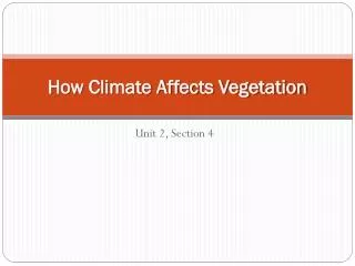 How Climate Affects Vegetation