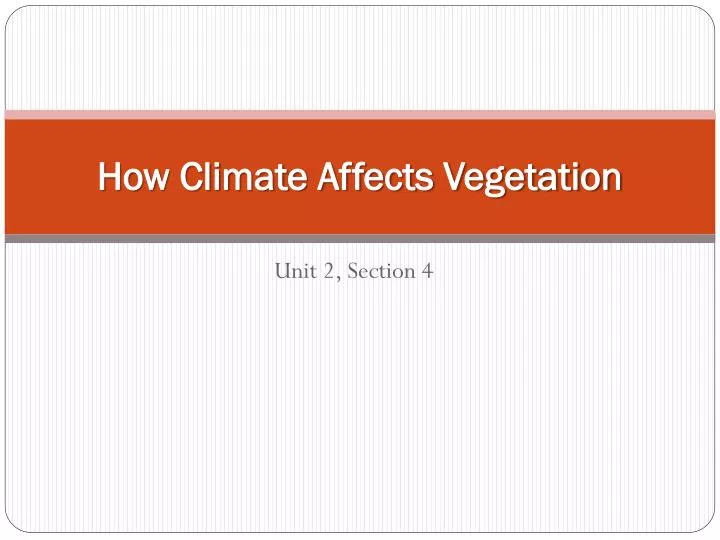 how climate affects vegetation