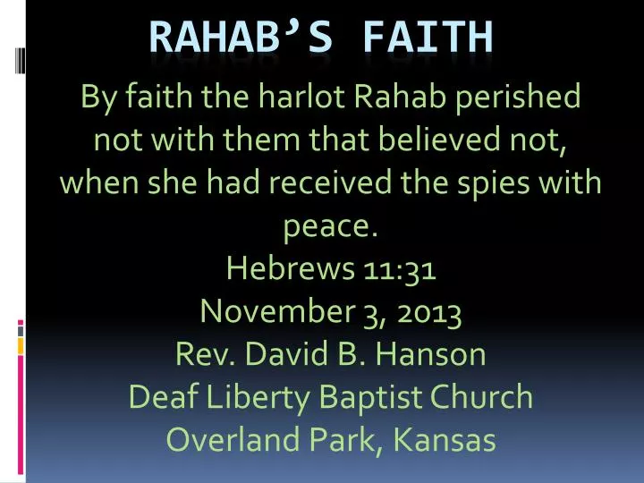 rahab s faith