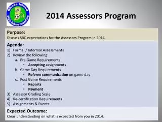 2014 Assessors Program