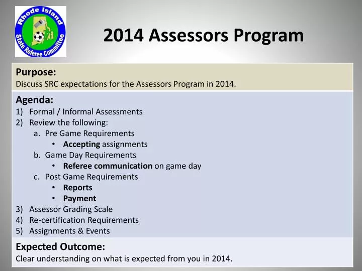2014 assessors program