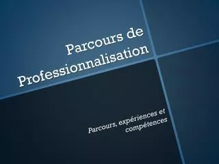 parcours de professionnalisation