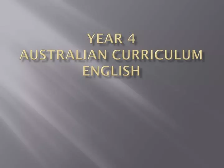 year 4 australian curriculum english