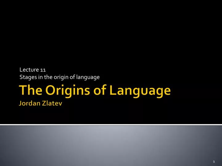 lecture 11 stages in the origin of language