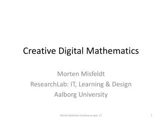 Creative Digital Mathematics
