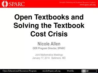Open Textbooks and Solving the Textbook Cost Crisis