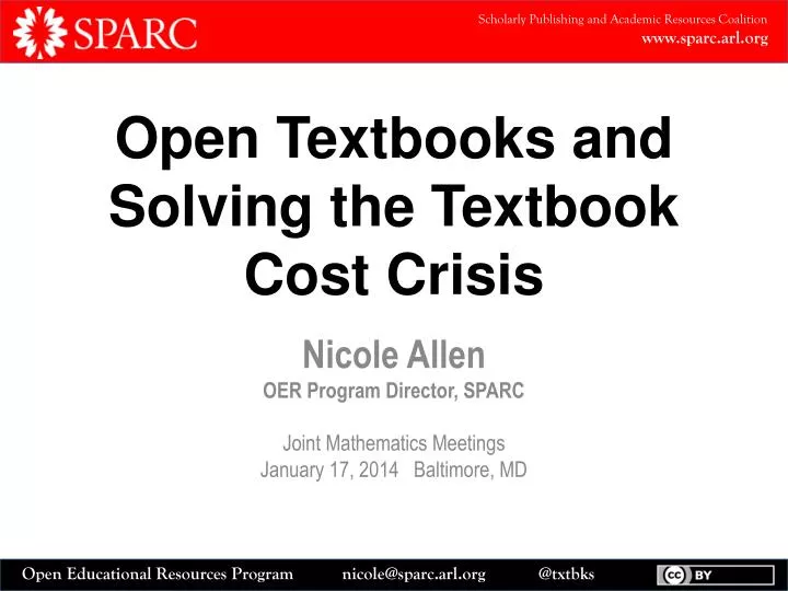 open textbooks and solving the textbook cost crisis