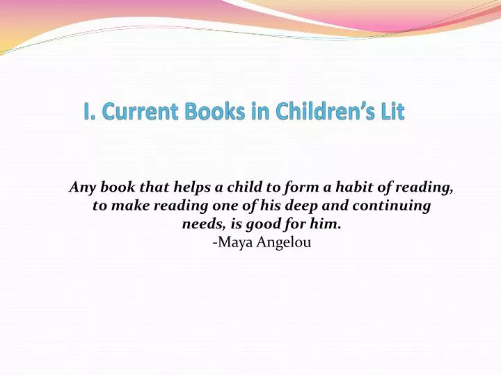 i current books in children s lit