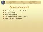 Beliefs about God - slide 1