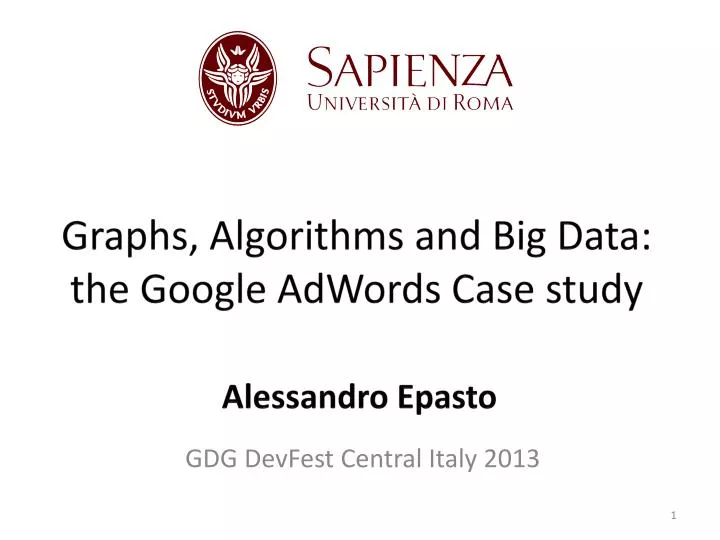graphs algorithms and big data the google adwords case study