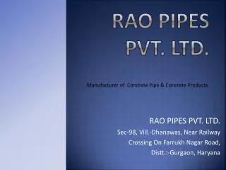 RAO PIPES PVT. LTD.