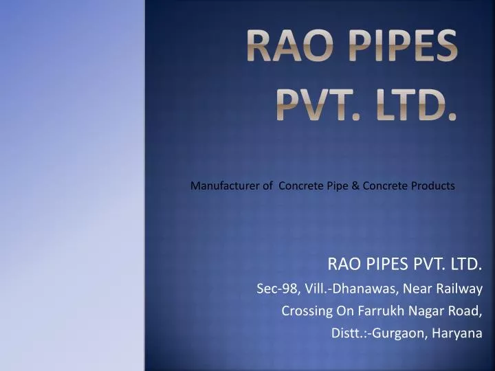 rao pipes pvt ltd