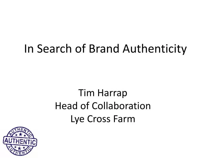 in search of brand authenticity