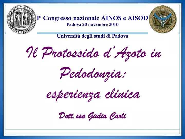 il protossido d azoto in pedodonzia esperienza clinica