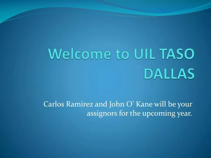 welcome to uil taso dallas
