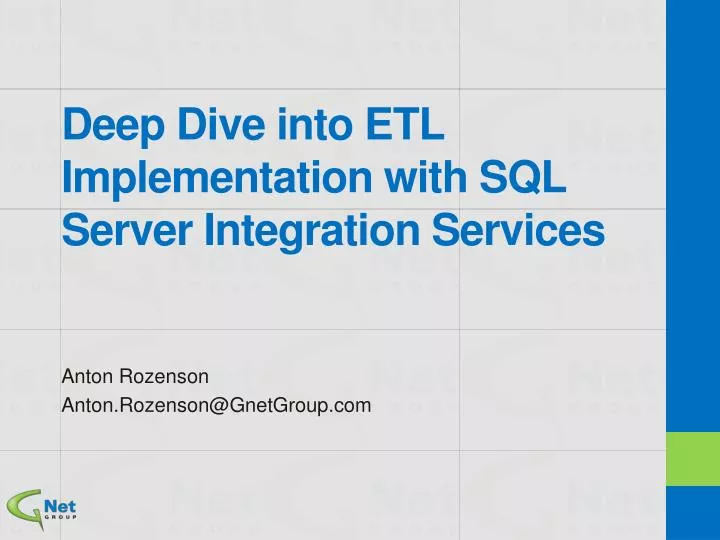 deep dive into etl implementation with sql server integration services