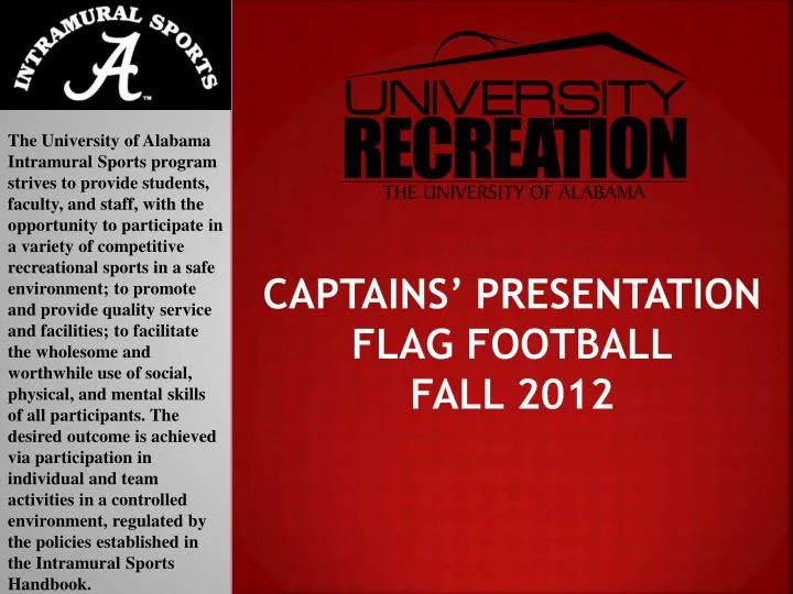 captains presentation flag football fall 2012