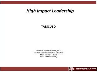 High Impact Leadership