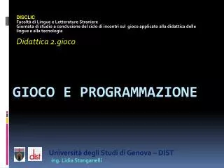 gioco e programmazione